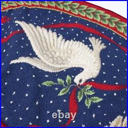 1982 Angel Hand Made Finished Needlepoint Christmas Tree Skirt Multicolor 38
