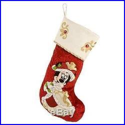 2010 Disney Parks Mickey Victorian Christmas Tree Skirt + Topper + Stocking Set