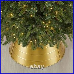 26 D Gold Metal Tree Collar, Metal Tree Skirt Tree Base Cover Decorative Christ