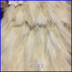 3pc Nicole Miller Ivory Fur 52 Christmas Tree Skirt 2 Stocking Set Eyelash Shag