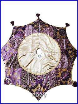 52 In VILLA BACCI Tree Skirt Renaissance Style Purple Gold Tassels