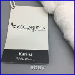 5pc Koolaburra UGG Karina White Faux Fur 54 Christmas Tree Skirt 4 Stocking Set