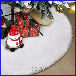60 Inch Christmas Tree Skirt Vonhen Extra Larger Thick Faux Fur Tree Skirt
