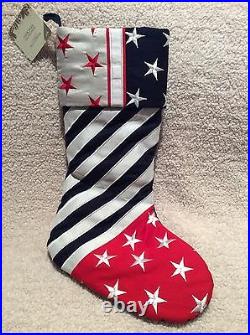 60 US Flag Christmas Tree Skirt Trimsetter by Dillards Embroidered retail$199