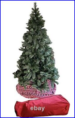 7.5FT Christmas Tree 3-Minute Quick Shape with Storage Bag, Stand, Lights, Skirt