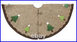 ARCADIA HOME T1G Multilayered Grey Christmas Tree Skirt in Hand Felted Wool
