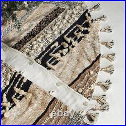 Anthropologie All Roads Textured Tree Skirt Bohemian Tassels Woven 60 NEW