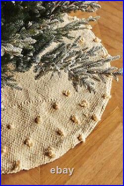 Anthropologie Cozy Bobble Knitted Christmas Tree Skirt MSRP $138