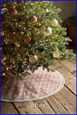 Anthropologie Folkloric Geometric Tree Skirt Cotton Christmas Holiday Rustic NEW