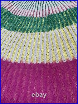 Anthropologie Piper Whimsical Knit Pom Pom Christmas Tree Skirt