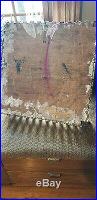 Antique Primitive White Wood Farmhouse Christmas Feather Tree Fence Stand Skirt