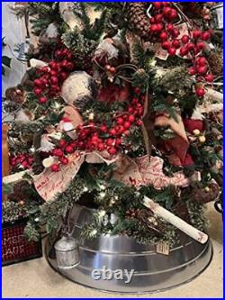 BIRDROCK HOME 4-Panel Christmas Tree Collar Metal Holiday Skirt Decor Wat