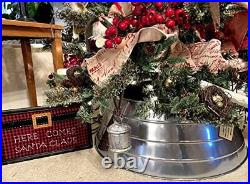 BIRDROCK HOME 4-Panel Christmas Tree Collar Metal Holiday Skirt Decor Wat