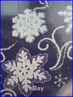 BUCILLA Felt Applique Christmas Holiday TREE SKIRT Kit, SHIMMER SNOWFLAKES, 84435