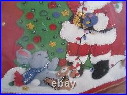 BUCILLA Felt Applique Christmas TREE SKIRT Kit, SANTA AND WOODLAND FRIENDS, 33586