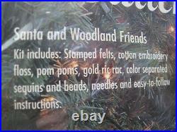 BUCILLA Felt Applique Christmas TREE SKIRT Kit, SANTA AND WOODLAND FRIENDS, 33586