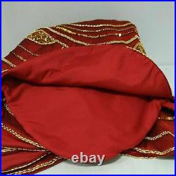Balsam Hill 72 Cranberry Red Elizabeth Beaded Tree Skirt - NewithOpen Box