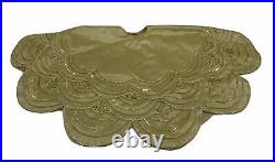 Balsam Hill 72 inch Gold Beaded Elizabeth Tree Skirt Scalloped Edge Open Box NEW