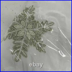 Balsam Hill Beaded Snowflake Tree Skirt 60 NEW White (4003500)
