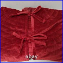 Balsam Hill Cardinal Red Berkshire Quilted Tree Skirt 84 NEWithOpen