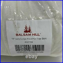 Balsam Hill NEW 72 Ivory Lodge Faux Fur Tree Skirt (4001159) Fur Tree Skirt