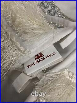 Balsam Hill Plaza White Tree Skirt 72 Fringe Edge NEW $199 Christmas Tree Skirt