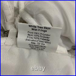 Balsam Hill Plaza White Tree Skirt 72 Fringe Edge NEW $199 Christmas Tree Skirt