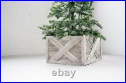 BarnwoodUSA Rustic Farmhouse Decorative Christmas Tree Box Collar