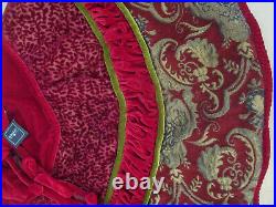 Bombay Christmas Velvet/Tapestry Tree Skirt- 52 Round Red/Green/Gold- 2004- NWT