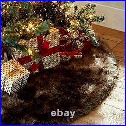 Brown Faux Fur Christmas Tree Skirt 60