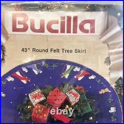 Bucilla Christmas Nativity Felt Applique Tree Skirt 43 Round Embroidery 82720