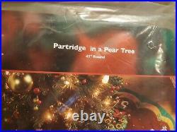 Bucilla Christmas Partridge Pear Tree Felt Applique Tree Skirt Kit 86068 12 Days