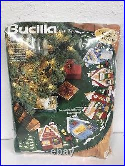 Bucilla Christmas Village Felt Christmas Tree Skirt Kit 1998 NIP 83980 Stanziani