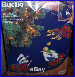 Bucilla HOLY FAMILY NATIVITY Felt Christmas Tree Skirt Kit Sterilized RARE OOP