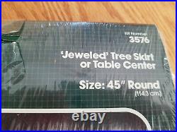 Bucilla NATIVITY Jeweled Christmas Tree Skirt Kit Felt Manger 3576 Sealed Vtg