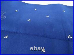 Bucilla Needlepoint Christmas Nativity Blue Felt Tree Skirt Kit #82720 Started