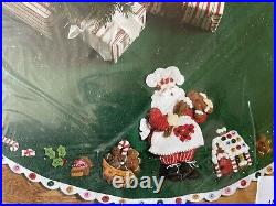 Bucilla SANTA'S SWEET SHOP Gingerbread Felt Christmas Tree Skirt Kit 86188 NEW