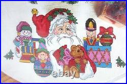 Bucilla SANTA & TOYS 42 Christmas Tree Skirt Counted Cross Stitch Kit 83995