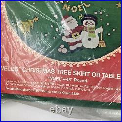 Bucilla Vintage Noel Santa Snowman Christmas Tree Skirt Felt Kit