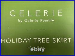CELERIE Tree Skirt & 4 Stockings METALLIC Embroidered LUXURY Christmas BOWS NWT