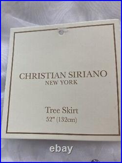CHRISTIAN SIRIANO New York 52 Christmas Tree Skirt White Layered sequined