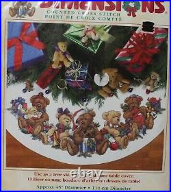 CHRISTMAS BEARS TREE SKIRT cross stitch kit DIMENSIONS Table Cover NIP