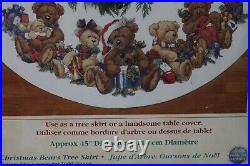 CHRISTMAS BEARS TREE SKIRT cross stitch kit DIMENSIONS Table Cover NIP