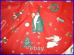 Charming Vintage Walt Disney 1950's Christmas Tablecloth Centerpiece Tree Skirt
