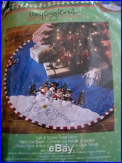 Christmas BUCILLA Felt Applique TREE SKIRT Kit, LET IT SNOW, Engelbreit, 86680,43