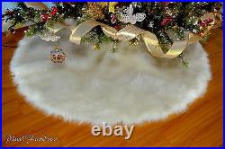 Christmas Decor Luxury Faux Fur Round Shape Tree Skirt Fake Fur Flokati Plush