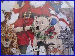 Christmas Dimensions GOLD Counted Tree Skirt KIT, SANTA'S WILDLIFE, Race, 45,8565