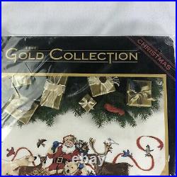 Christmas Dimensions GOLD Counted Tree Skirt KIT, SANTA'S WILDLIFE, Race, 45,8565