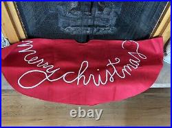 Christmas Garnet Hill NWT Red Wool Blend Tree Skirt