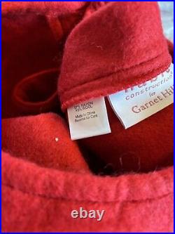 Christmas Garnet Hill NWT Red Wool Blend Tree Skirt